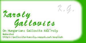 karoly gallovits business card